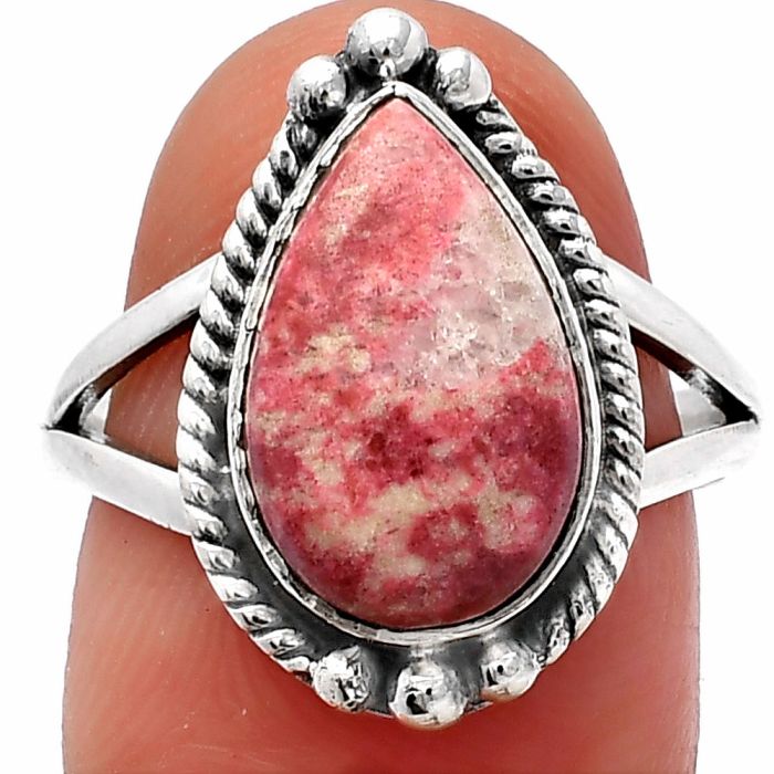 Pink Thulite Ring size-8 SDR225595 R-1253, 9x14 mm