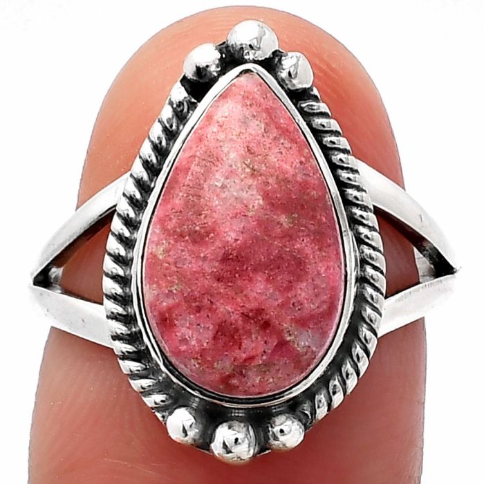 Pink Thulite Ring size-7 SDR225619 R-1253, 9x14 mm