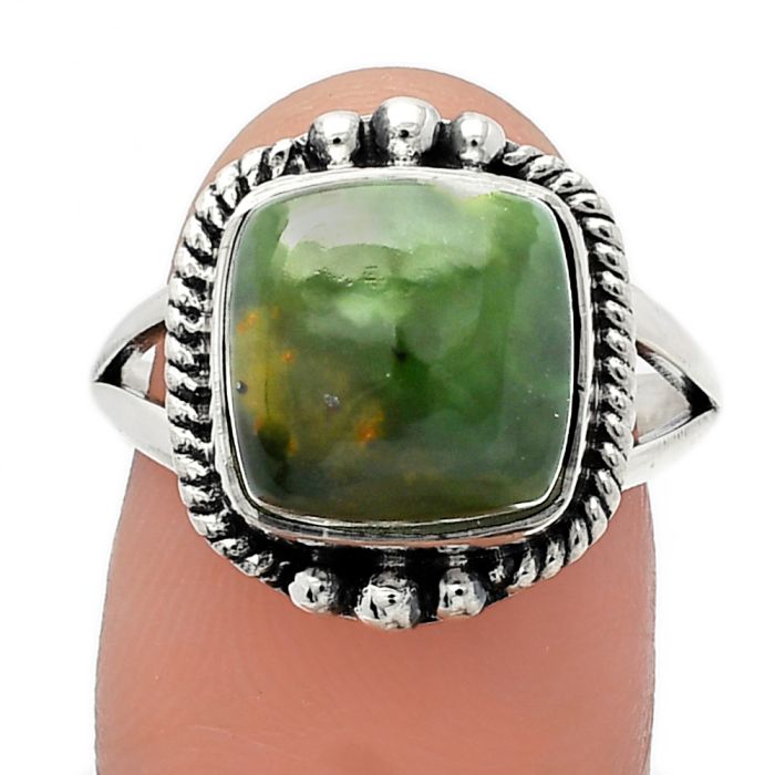 Chrome Chalcedony Ring size-8 SDR225707 R-1253, 11x11 mm