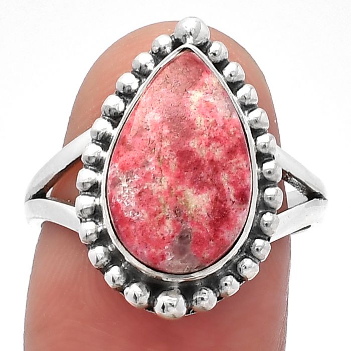 Pink Thulite Ring size-8 SDR226053 R-1154, 9x14 mm