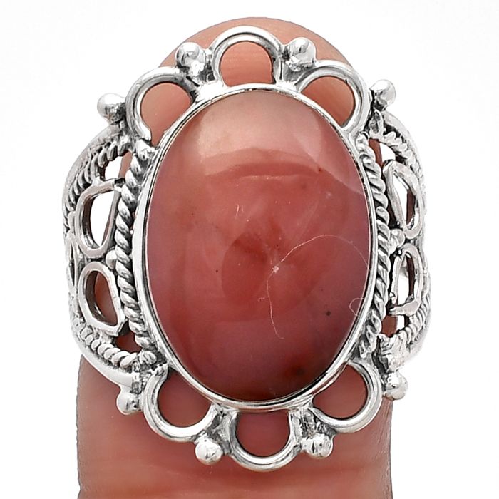 Guava Quartz Ring size-8.5 SDR226084 R-1508, 12x16 mm