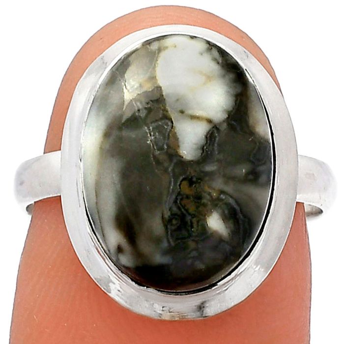 Mexican Cabbing Fossil Ring size-7 SDR226293 R-1007, 11x15 mm