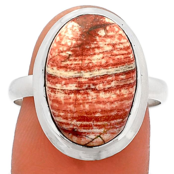 Snake Skin Jasper Ring size-9 SDR226360 R-1007, 12x17 mm