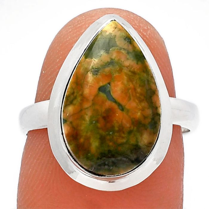 Rhyolite - Rainforest Jasper Ring size-7 SDR226388 R-1007, 10x16 mm