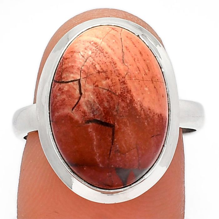 Snake Skin Jasper Ring size-8 SDR226414 R-1007, 12x16 mm