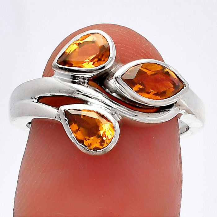 Citrine Ring size-7 SDR226476 R-1025, 4x8 mm