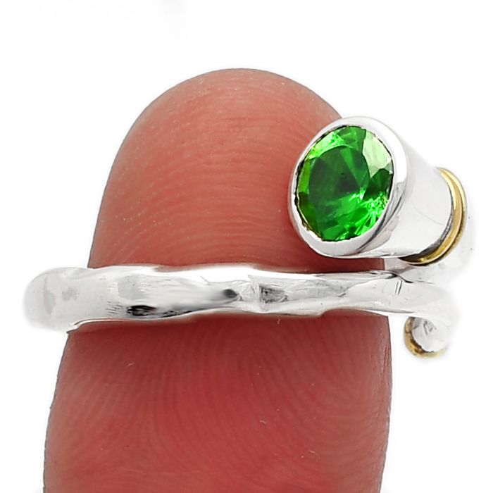 Lab Created Emerald Ring size-8 SDR227047 R-1248, 6x6 mm