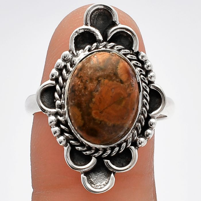 Poppy Jasper Ring size-9 SDR227552 R-1229, 10x13 mm