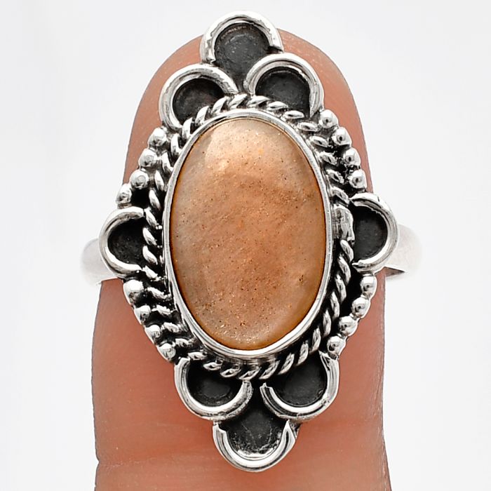 Sunstone Ring size-8 SDR227633 R-1229, 9x14 mm