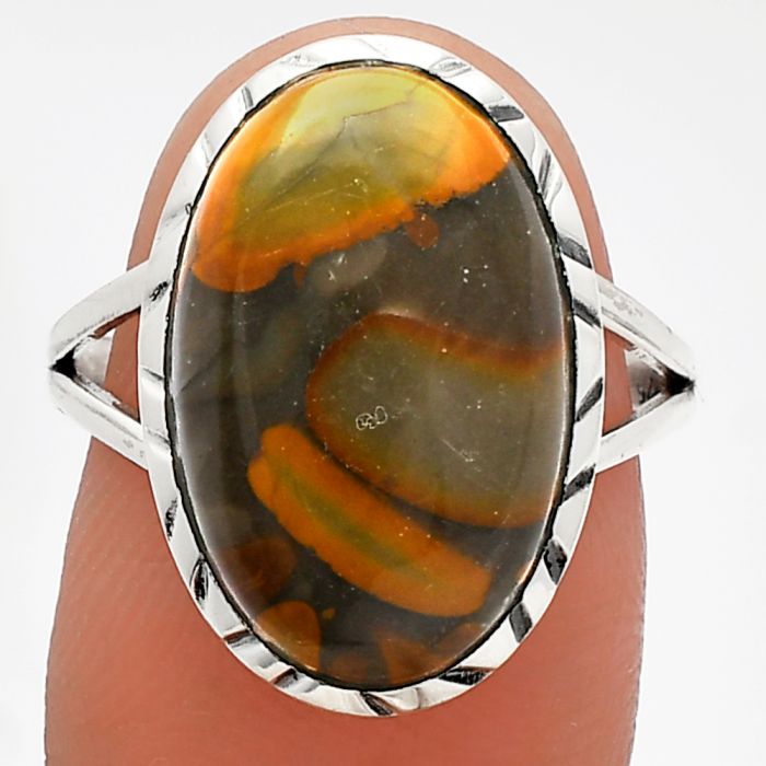 Bamboo Jasper Ring size-8 SDR227915 R-1074, 12x18 mm