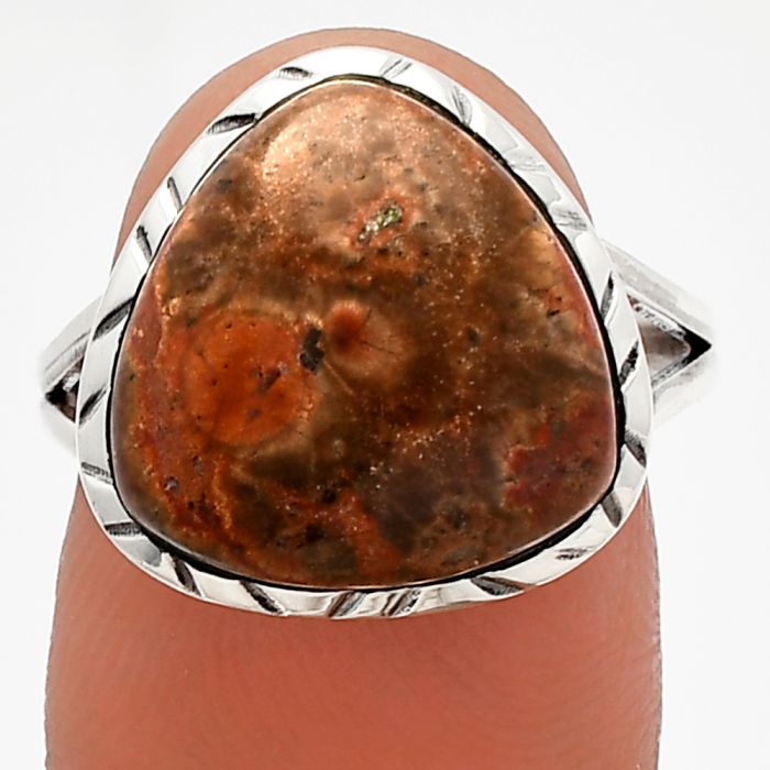 Poppy Jasper Ring size-8 SDR227932 R-1074, 14x14 mm