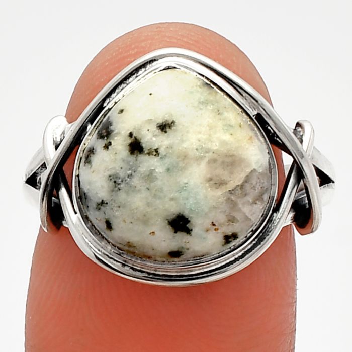 Sesame Jasper Ring size-8 SDR228124 R-1054, 12x12 mm