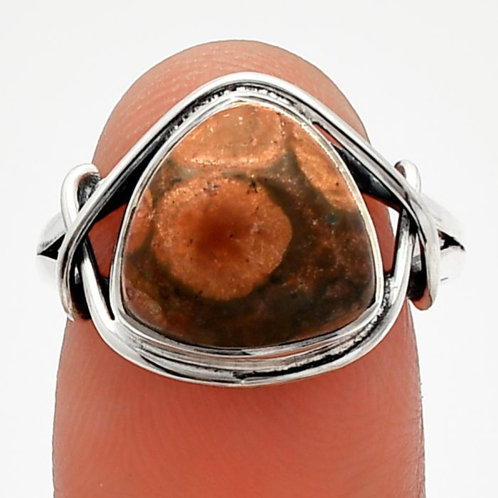 Poppy Jasper Ring size-8.5 SDR228132 R-1054, 12x12 mm