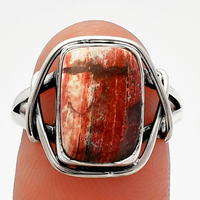 Snake Skin Jasper Ring size-7.5 SDR228140 R-1054, 9x13 mm