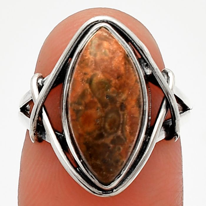 Poppy Jasper Ring size-6 SDR228164 R-1054, 8x16 mm