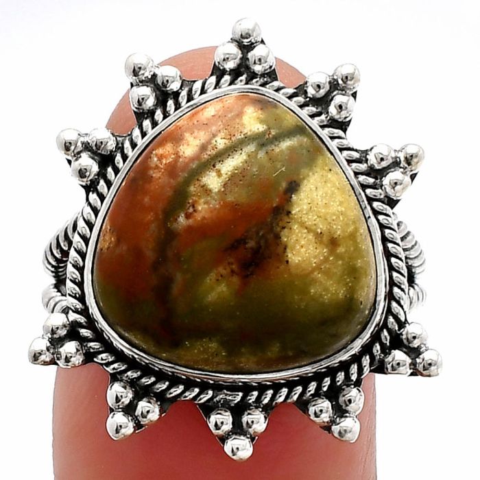 Rocky Butte Picture Jasper Ring size-8 SDR228565 R-1234, 15x15 mm