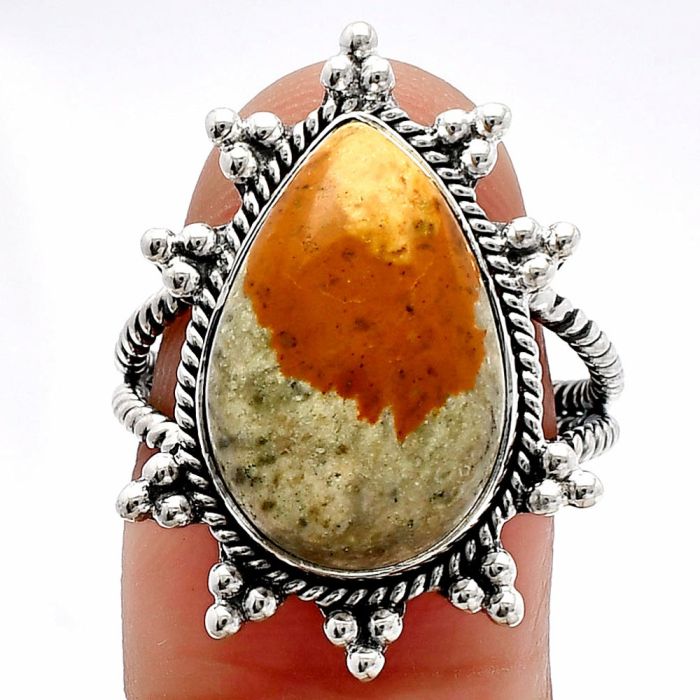 Rocky Butte Picture Jasper Ring size-8 SDR228574 R-1234, 12x18 mm