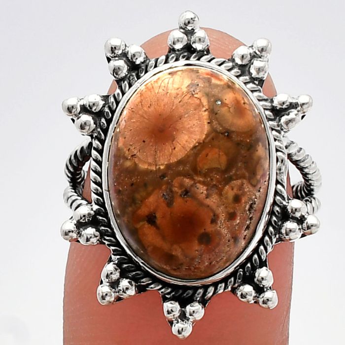 Poppy Jasper Ring size-7 SDR228628 R-1234, 12x16 mm