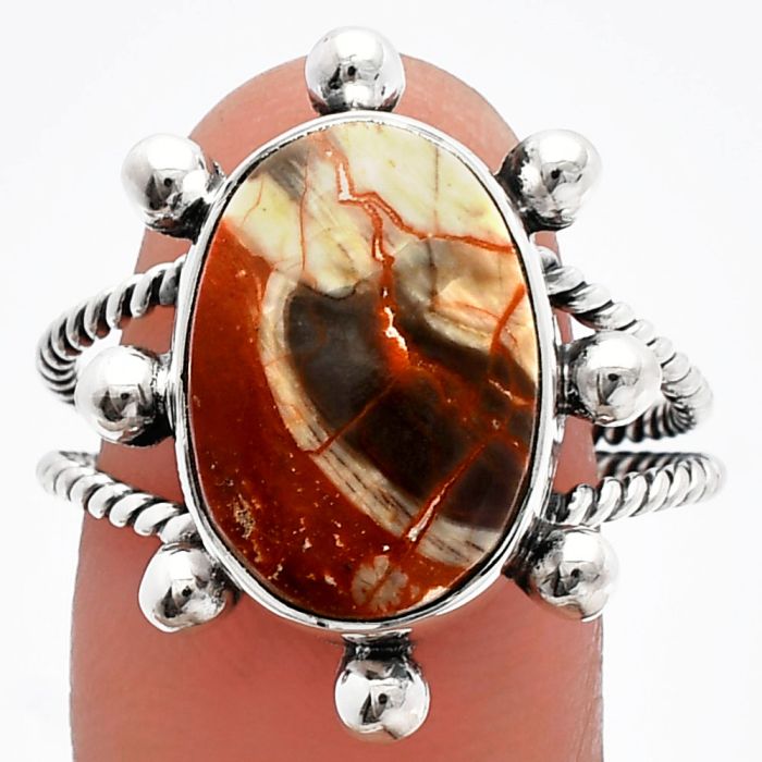 Rosetta Picture Jasper Ring size-9.5 SDR228983 R-1268, 11x16 mm