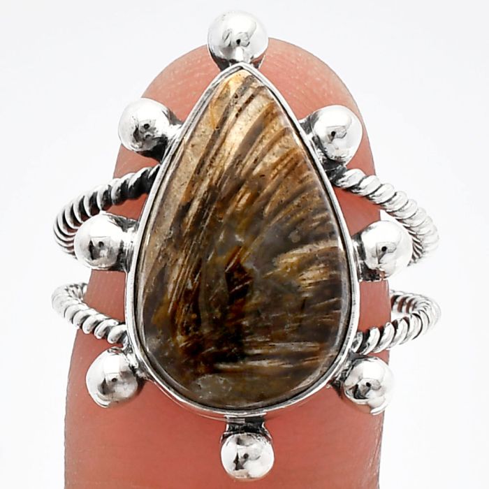 Stick Agate Ring size-8 SDR229012 R-1268, 12x18 mm