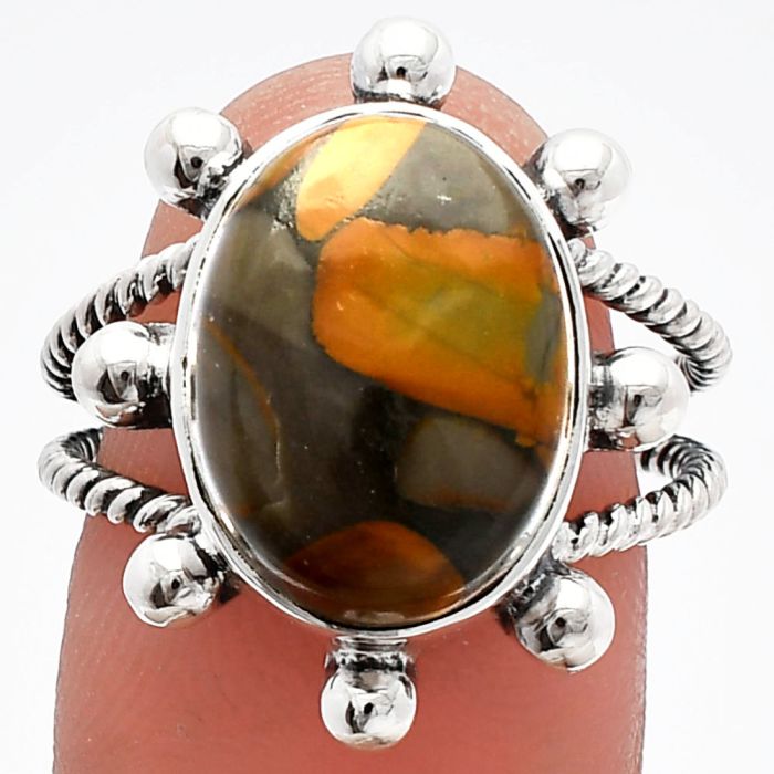 Bamboo Jasper Ring size-8 SDR229072 R-1268, 11x15 mm