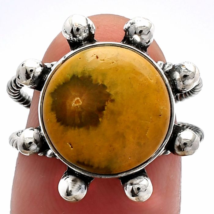 Ocean Jasper Ring size-7 SDR229143 R-1268, 13x13 mm