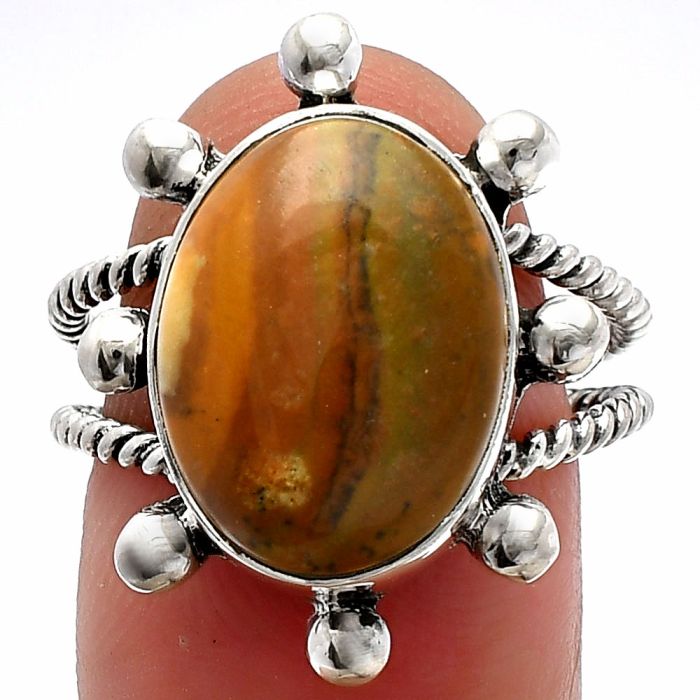 Outback Jasper Ring size-8 SDR229164 R-1268, 11x15 mm