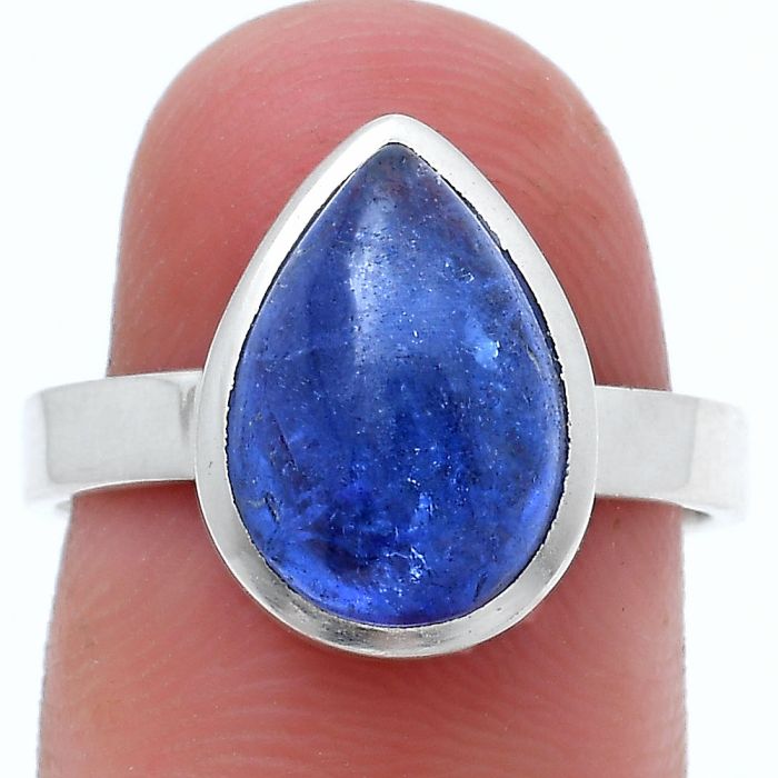 Natural Tanzanite Cab Ring size-8 SDR229210 R-1004, 9x13 mm