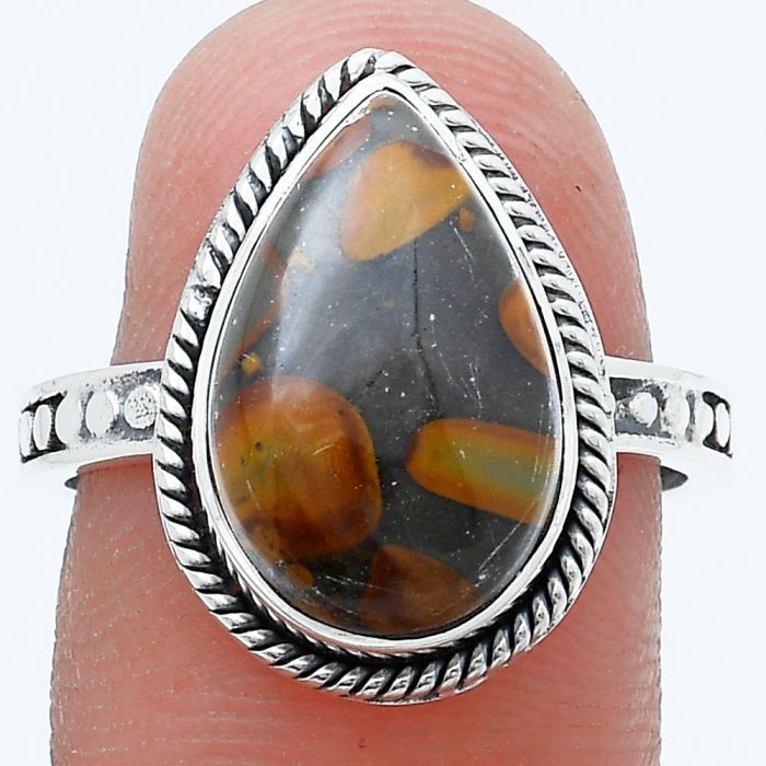 Bamboo Jasper Ring size-8 SDR229341 R-1066, 10x16 mm