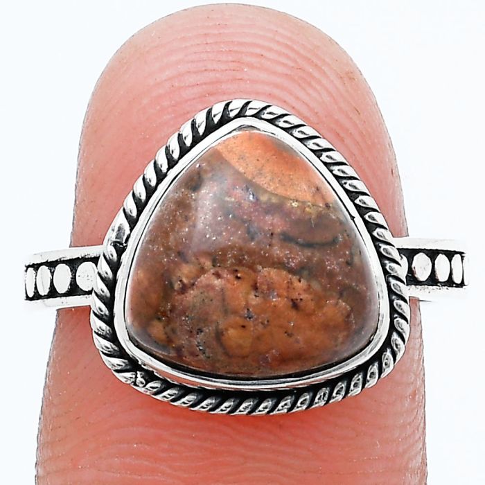 Poppy Jasper Ring size-7.5 SDR229366 R-1066, 11x11 mm