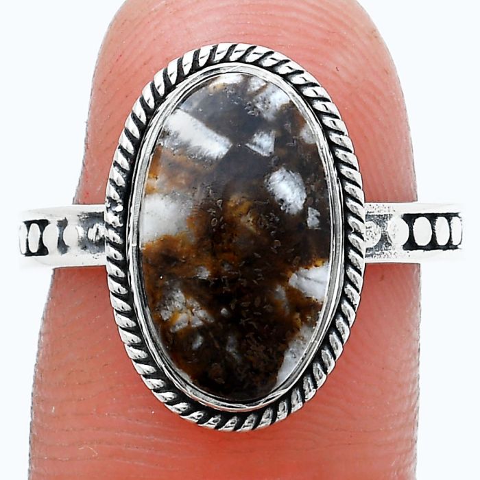 Stick Agate Ring size-8 SDR229401 R-1066, 9x15 mm