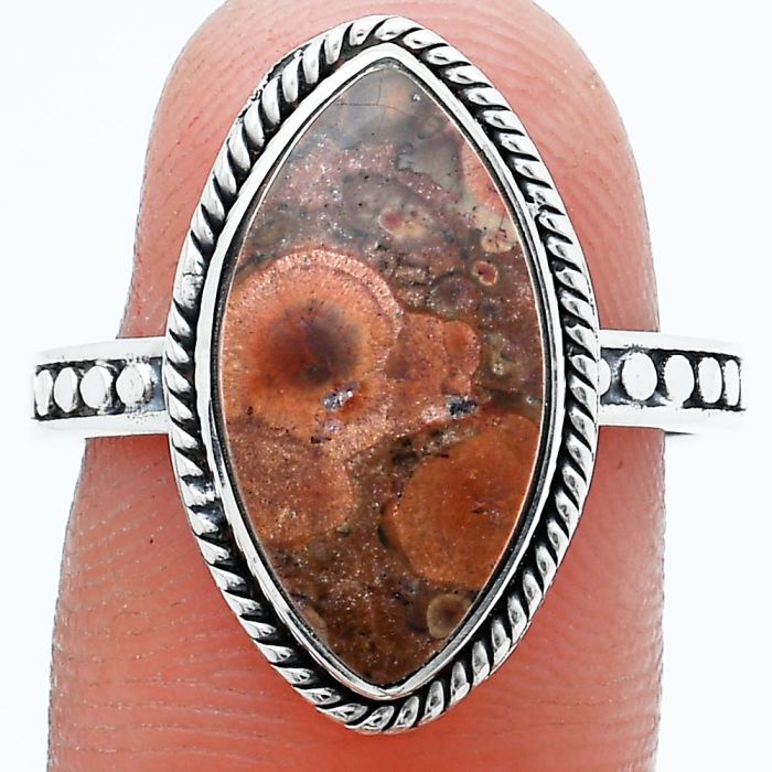 Poppy Jasper Ring size-8 SDR229418 R-1066, 9x18 mm