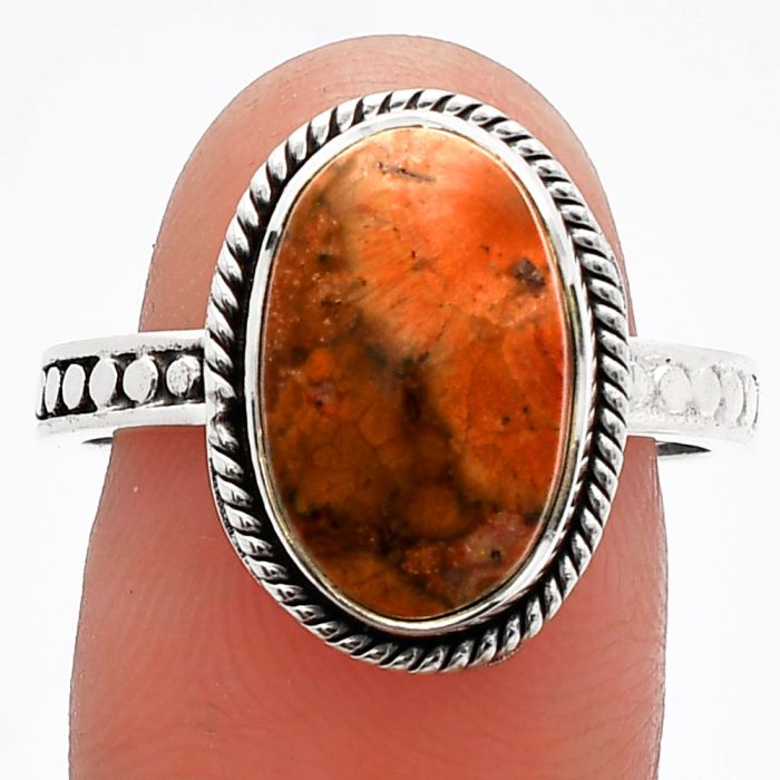 Poppy Jasper Ring size-9 SDR229430 R-1066, 9x14 mm