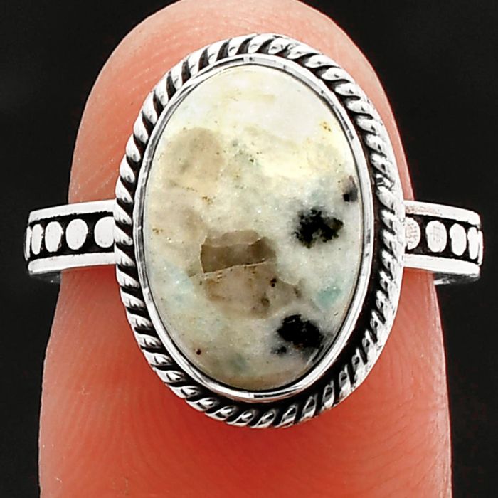 Sesame Jasper Ring size-6 SDR229473 R-1066, 9x13 mm