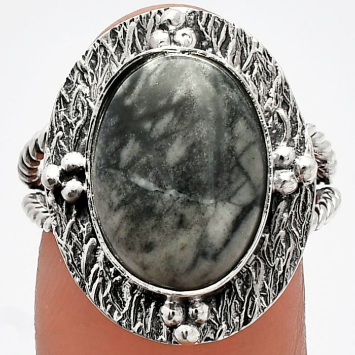 Picasso Jasper Ring size-8 SDR229859 R-1722, 11x15 mm