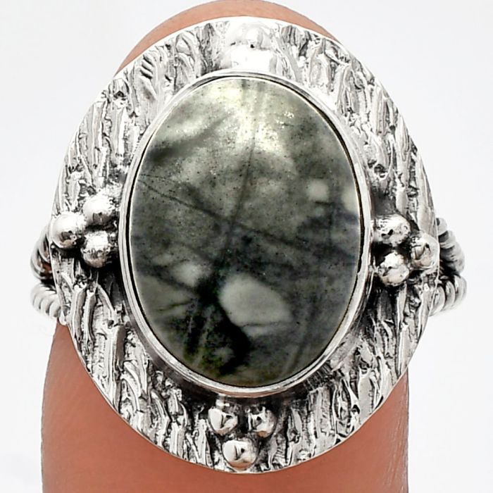 Maligano Jasper Ring size-8 SDR229889 R-1722, 11x14 mm