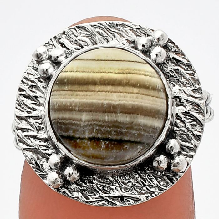 Prairie Agate Ring size-7 SDR229920 R-1722, 11x11 mm