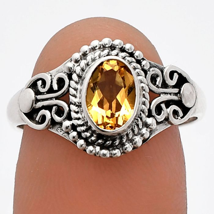 Citrine Ring size-8 SDR230276 R-1358, 7x5 mm