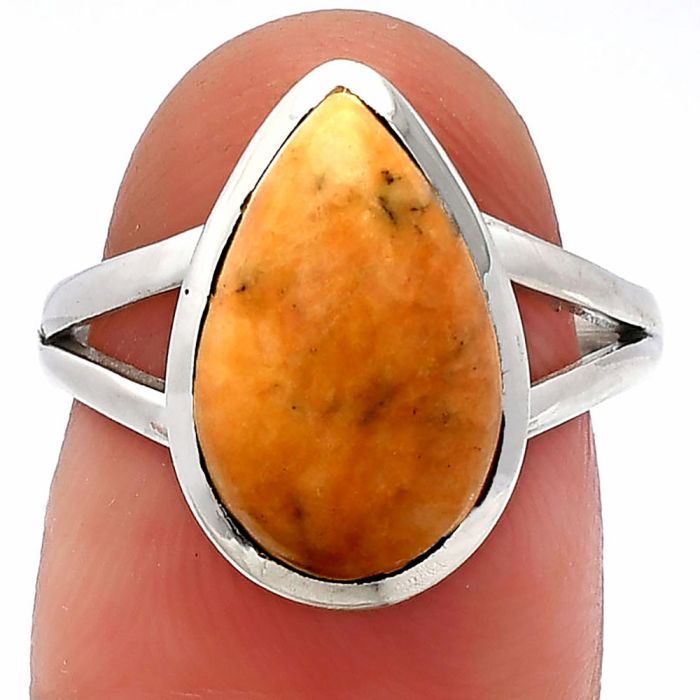 Coral Jasper Ring size-7 SDR230374 R-1005, 9x14 mm