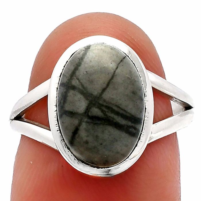 Picasso Jasper Ring size-7 SDR230448 R-1005, 9x13 mm