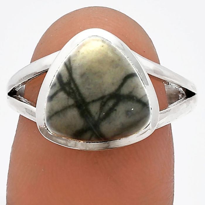 Picasso Jasper Ring size-8 SDR230485 R-1005, 11x11 mm