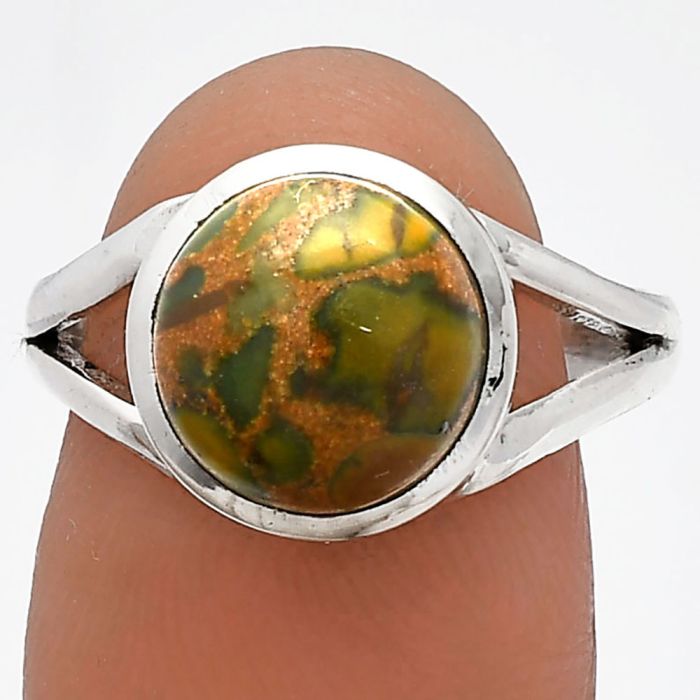 Bamboo Jasper Ring size-8 SDR230493 R-1005, 10x10 mm