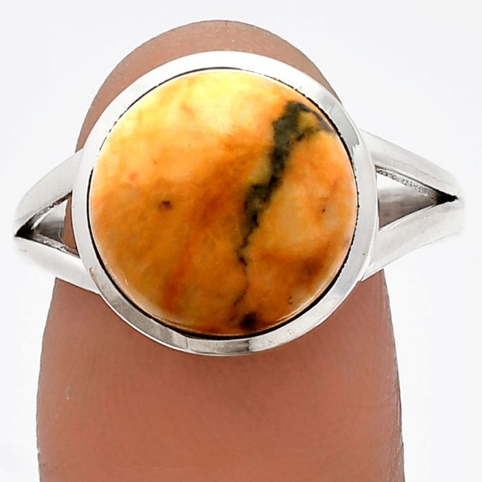 Honey Dendritic Opal Ring size-9.5 SDR230506 R-1005, 12x12 mm