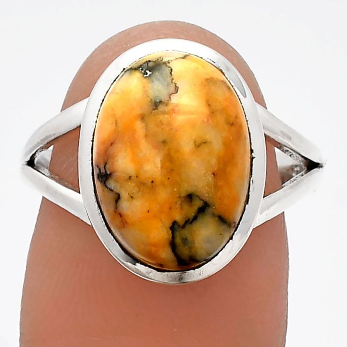 Honey Dendritic Opal Ring size-8 SDR230567 R-1005, 10x14 mm