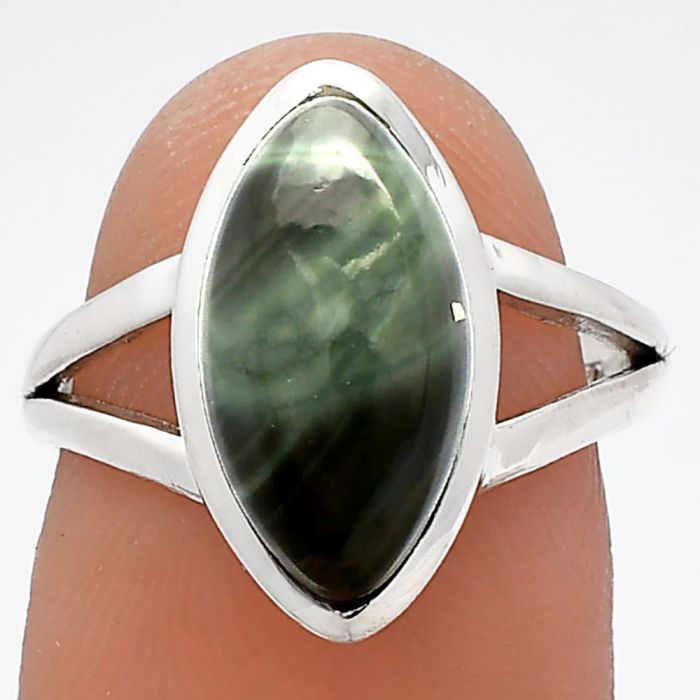 Picasso Jasper Ring size-6.5 SDR230570 R-1005, 8x15 mm