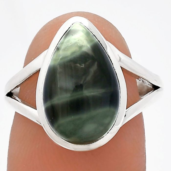 Picasso Jasper Ring size-8 SDR230629 R-1005, 9x15 mm