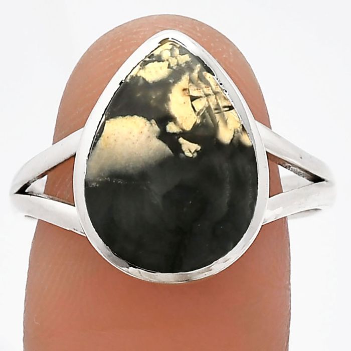 Maligano Jasper Ring size-9.5 SDR230689 R-1005, 11x15 mm