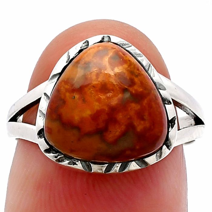 Rare Cady Mountain Agate Ring size-6.5 SDR230747 R-1074, 11x11 mm