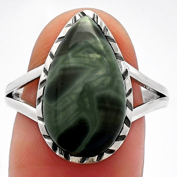 Picasso Jasper Ring size-9.5 SDR230769 R-1074, 10x18 mm