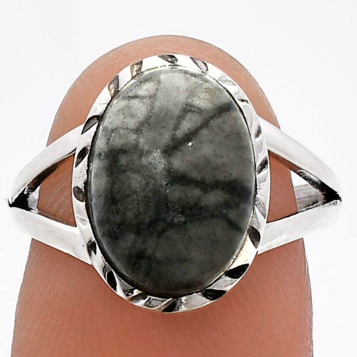 Picasso Jasper Ring size-7 SDR230806 R-1074, 9x13 mm